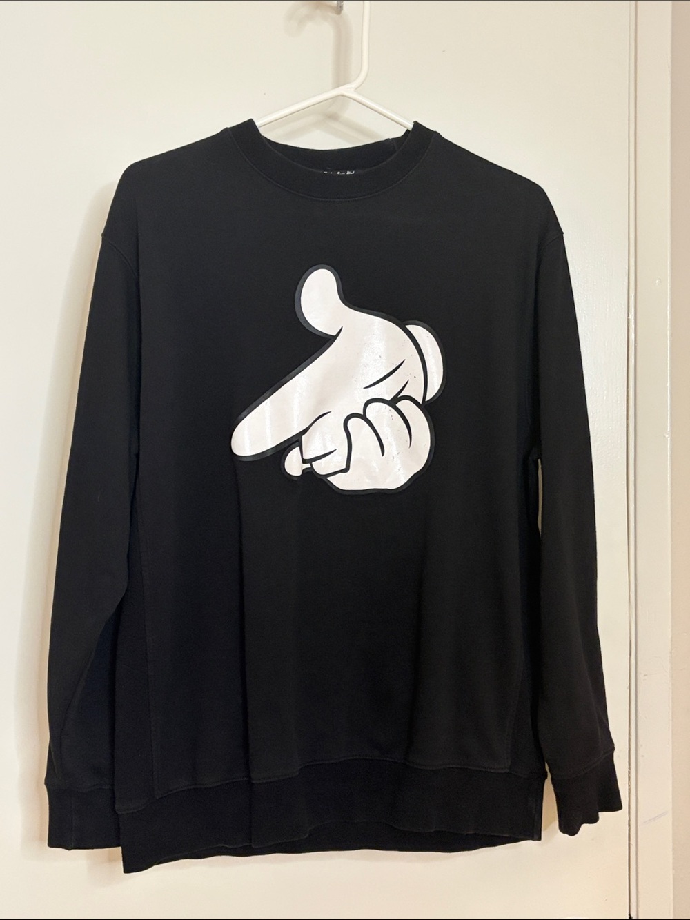 Crooks & Castles Black Crewneck with White Hand Graphic